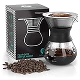 Coffee Gator Kaffeebereiter (300 ml) - Pour Over Kaffeebrüher für Filterkaffee - Glas Kaffeekanne mit…