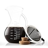 SultryBrew Pour Over Kaffeebereiter inkl. Kaffeeschaufel und Korkdeckel von Apace Living – Eleganter…