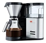 Melitta AromaElegance - Filterkaffeemaschine - mit Glaskanne - Tropfstopp - 10 Tassen - Schwarz/Edelstahl…