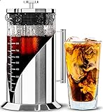Cafe du Chateau Cold Brew Kaffeebereiter (1 L) – Kaffeemaschine mit Filter aus Edelstahl 304 und Borosilikatglaskörper…