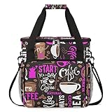 Lila Start Your Day With Coffee Maker Carrying Bag, Waterproof Coffee Maker Travel Storage Bag, Portable…