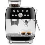 SMEG EGF03BLEU 50s Style Siebträgermaschine mit Kaffeemühle Schwarz
