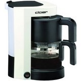 Cloer Filterkaffeemaschine, Kaffeemaschine 5 Tassen weiß Glaskanne Wassertank abnehmbar 1000 ml