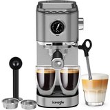 iceagle Espressomaschine Espressomaschine, 2-in-1 Kaffeemaschine mit Milchschaumdüse, Korbfilter, mit…