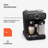 Klarstein Espressomaschine Espressionata Evo Milk, 1.2l Kaffeekanne, Elektrisch 19 Bar Kaffemaschine…