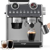 Aoucheni Espressomaschine EM653 Espressomaschinen mit Milchaufschäumer, 20 Bar, Korbfilter, 2200W, mit…