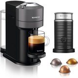 Nespresso Kapselmaschine Vertuo Next ENV 120.GY von DeLonghi, Dark Grey, inkl. Aeroccino Milchaufschäumer…