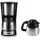 Domo Filterkaffeemaschine, 2 Edelstahl Thermoskannen Timer, Dauerfilter für Filter-Kaffee Pulver